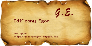 Gózony Egon névjegykártya